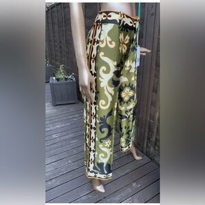 Zara geometric print flare Patterned Wide-Leg Pants